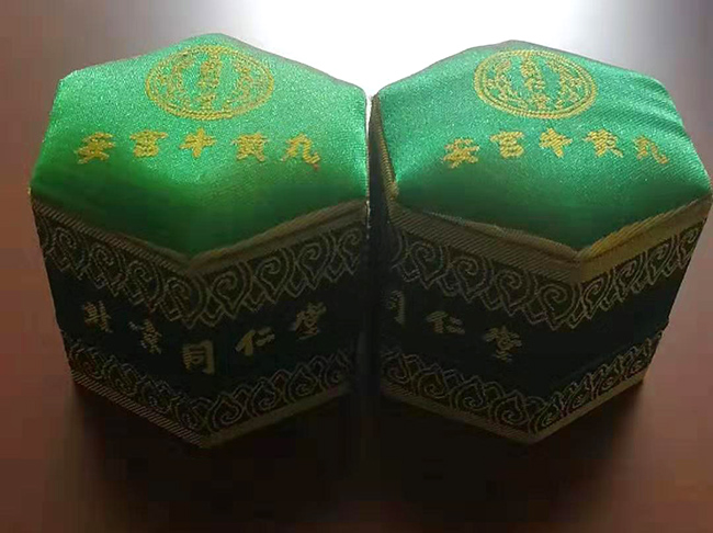 安宫六角锦缎盒